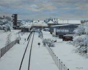 Felixstowe Station in Snow